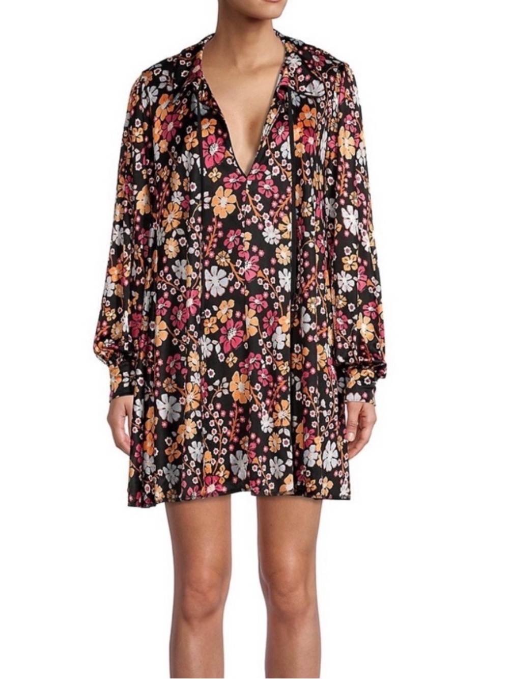 Free People Daisy Jane Long Sleeve Mini Floral Dress, size Small, New With Tags
